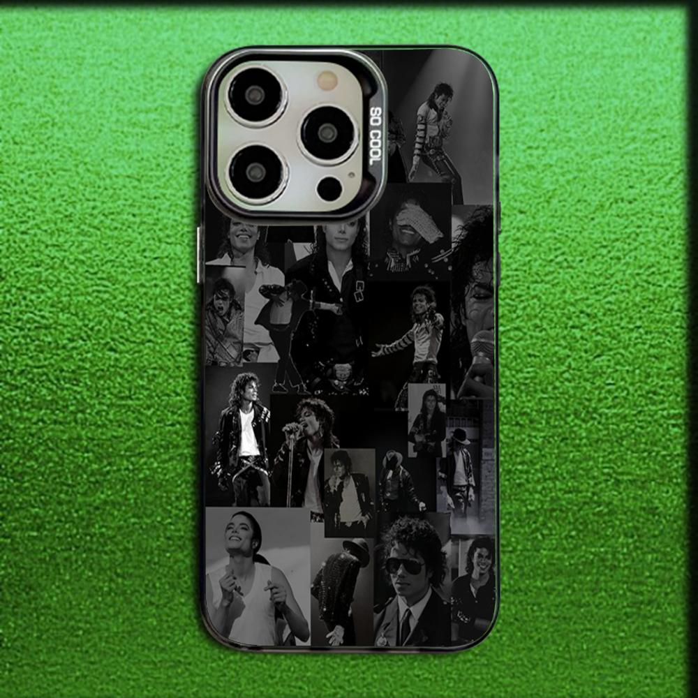 Singer Michael J-Jackson Phone Case For iPhone 16,15,14,13,12,11,Mini,Pro,MAX Gray Matte Silicone Black Cover