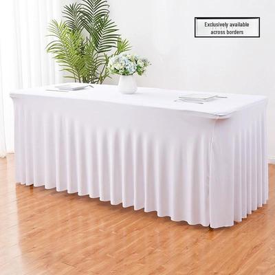 Elastic Table Cover for Wedding Banquet, 6FT Rectangular Skirt, Hotel Party