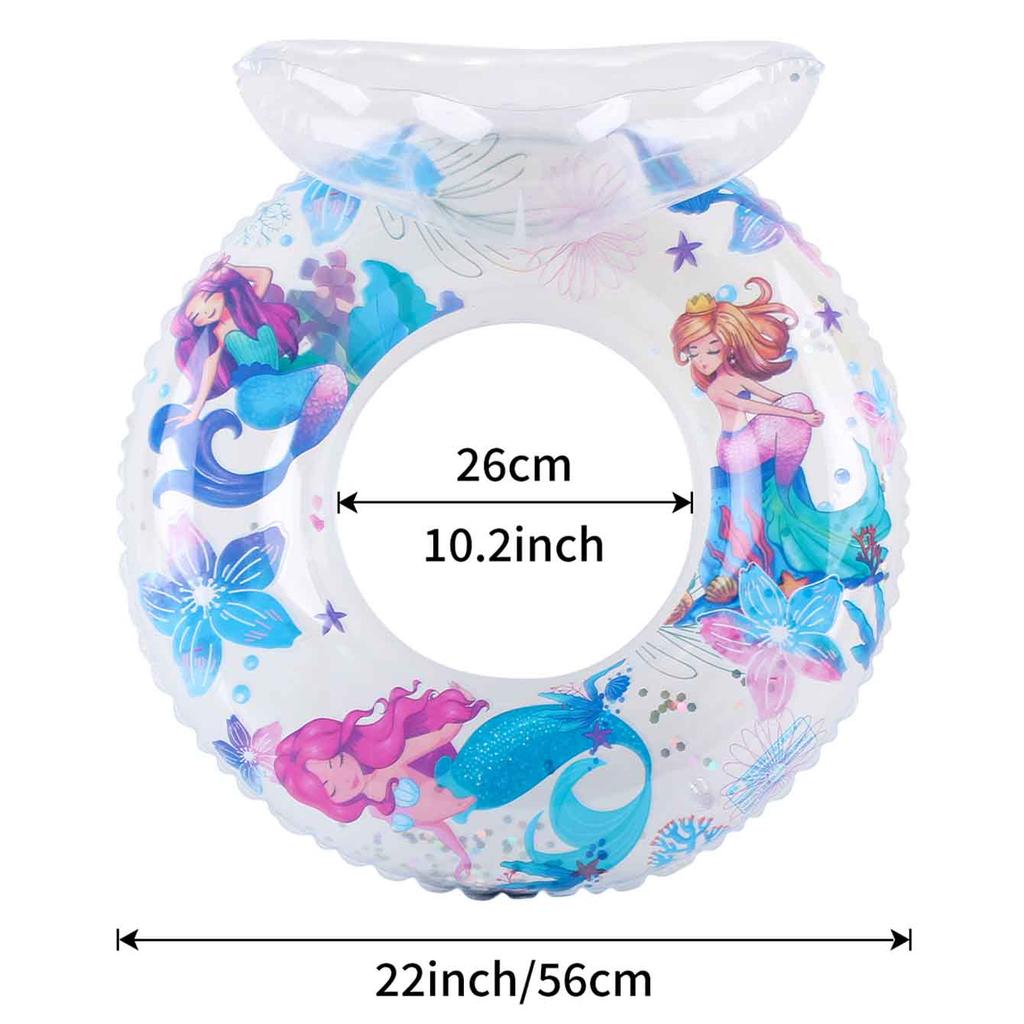 1PC Mermaid Inflatable Swim Ring Pool Float Durable PVC Comfortable Seat Summer Beach Swimming Pool Toy Ring