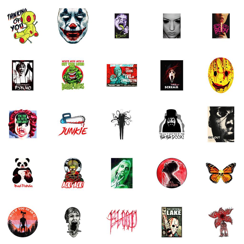 50PCS Classic Horror Movies Graffiti Stickers for Bicycle Hand Account Pencil Case Decals BulingBulingStickers Store