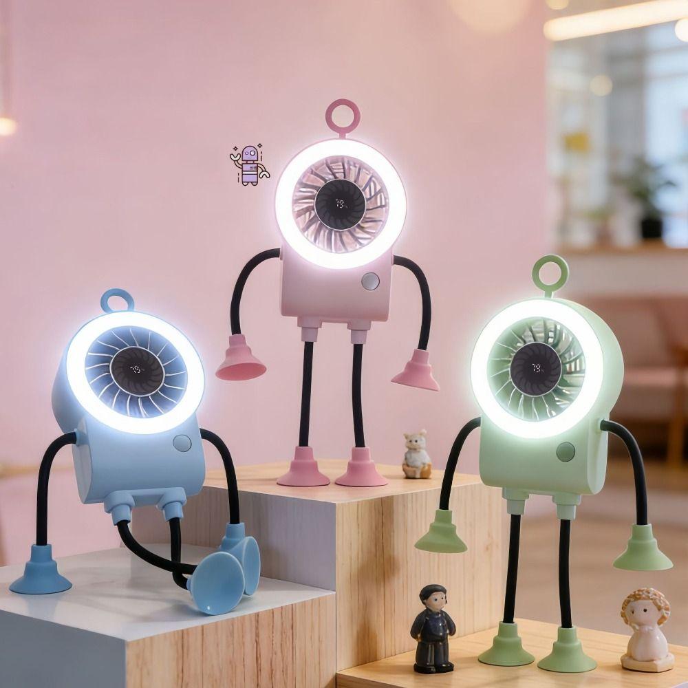Dual Modules Portable Handheld Fan Flexible Legs Adjustable Wind Speed Fan Handheld Use