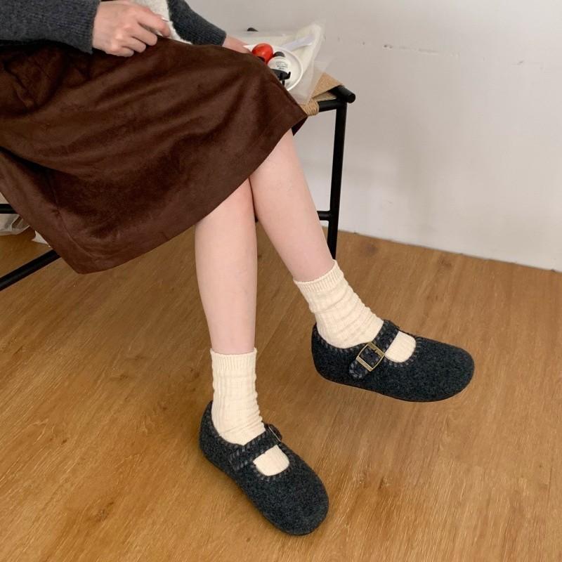 Flat Bottom Round Head Leopard Print Plush Shoes Women's Outer Wear 2025 New Autumn and Winter Mary Jane Single Shoes Plush Cotton Shoes