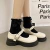 fashion Ladies Shoes on Sale 2024 Fashion Buckle Women Pumps Spring Round Toe Mary Jane Solid Dress Platform Chunky Heels Shallow Shoes