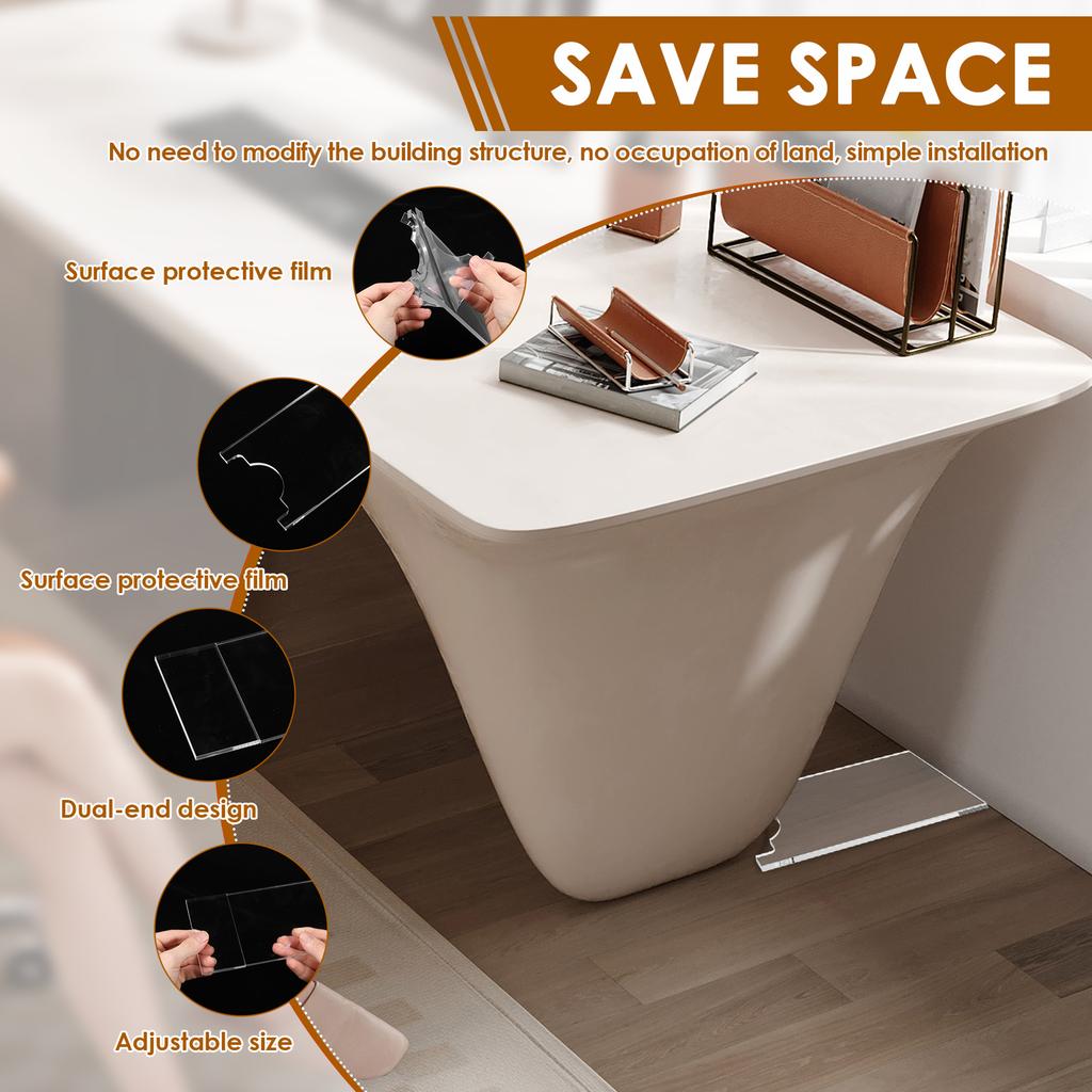 2 Stück Transparente Couch Abstandshalter Acryl Möbelstopper Wandschutz Bett Tisch Couch Rutschfeste Stabilisator Pads