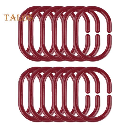 

12 шт. крючков для душевой занавески, прочный универсальный держатель для душевой стойки в форме буквы С, аксессуары для штор в ванной комнате вино красного