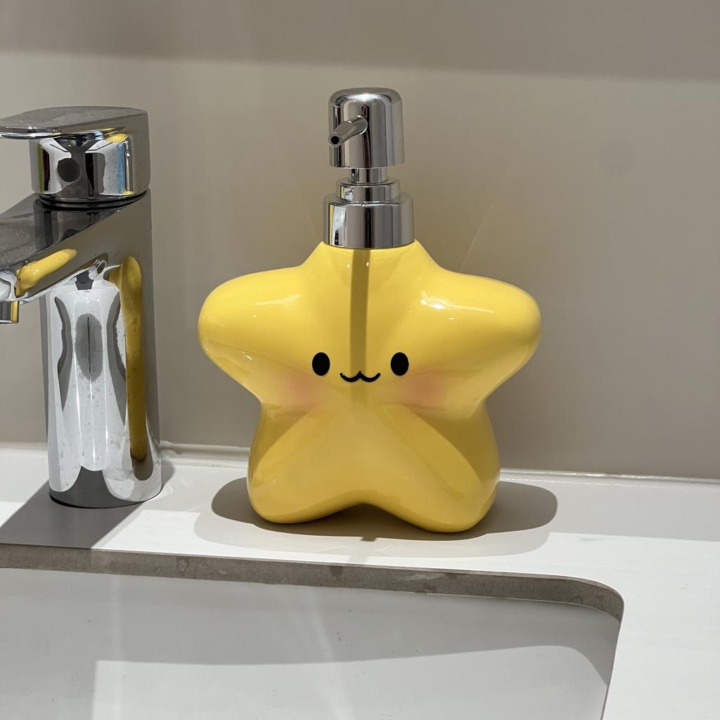 375ml Creative Star Ceramic Lotion Bottle Toilet Shampoo Shower Gel Dispensing Bottle Bathroom Accessories Shampoo Dispenser