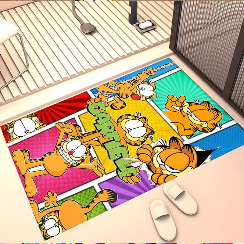 Garfield Print Rug, Washable Floor Carpet, For Entryway Dorm Laundry Room Office Study, Home Decor Birthday Christmas Gift