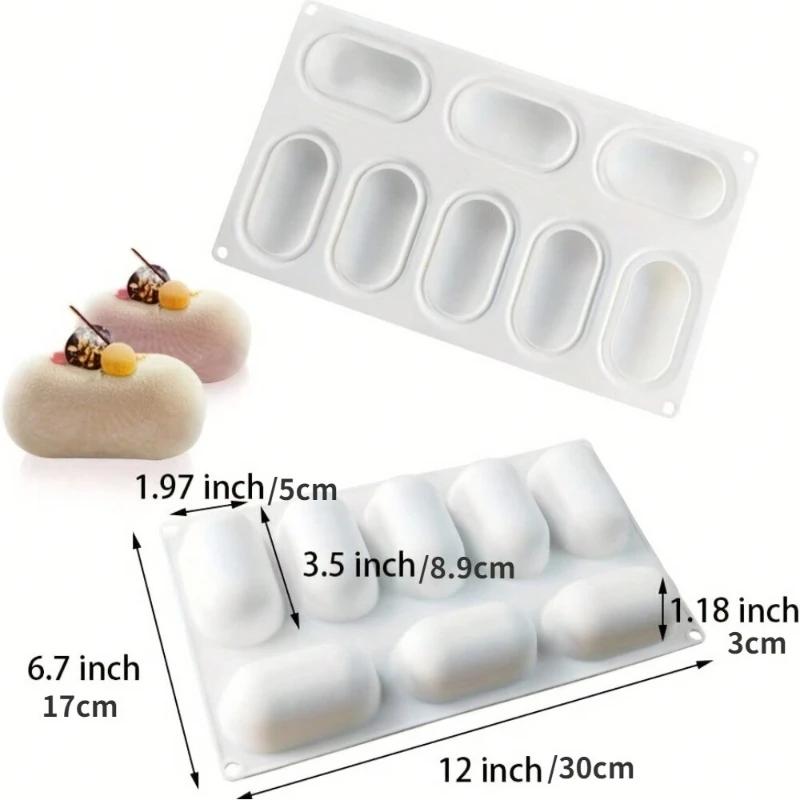 Silicone Mini Cake Mold for Baking Oval Round Floral Shapes Non-Stick Flexible Molds for Cupcakes Desserts Baking Accessories