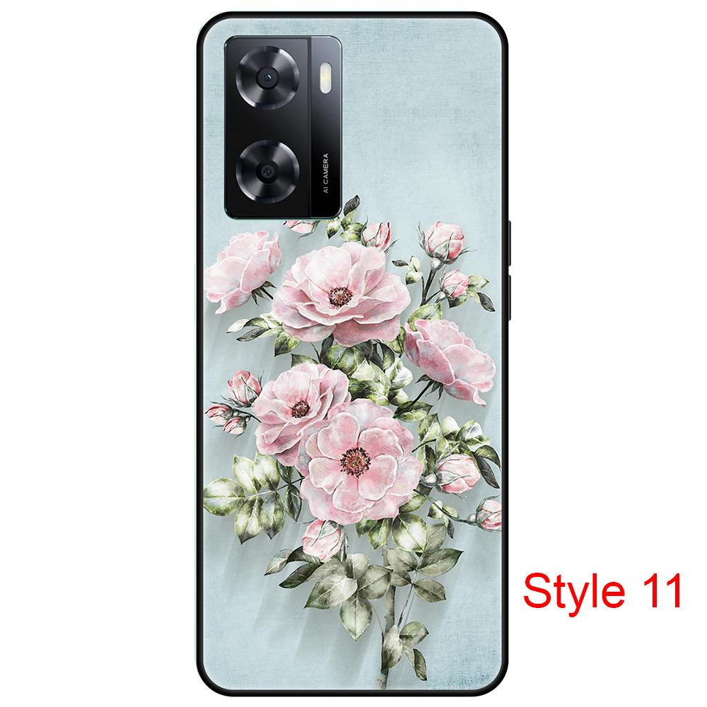 Black Case for Oppo A57 4G OppoA57 PFTM20 Cute Cartoon bumper Soft Silicon 6.56inch shockproof Full protection Cover