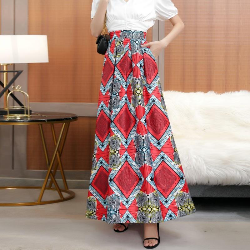 

Fashion women s clothing digital printing large size skirt large pendulum medium and long skirt XXXL