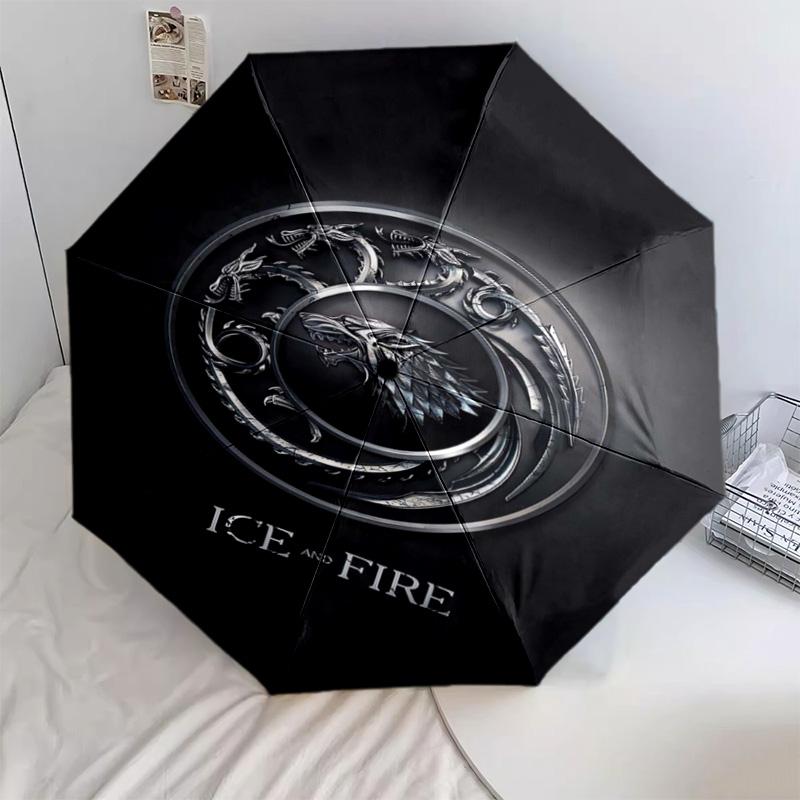 1 Stück Automatischer Faltregenschirm - Cartoon-Muster, Tragbares & Faltbares Design mit 24 Speichen, Weihnachts-Geburtstagsgeschenke