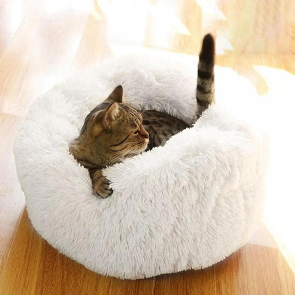Luxury Cozy Plush Pet Bed Round Cuddler Self-Warming Ideal Sleeping Space Small Dogs and Cats Comfortable Rest Zone