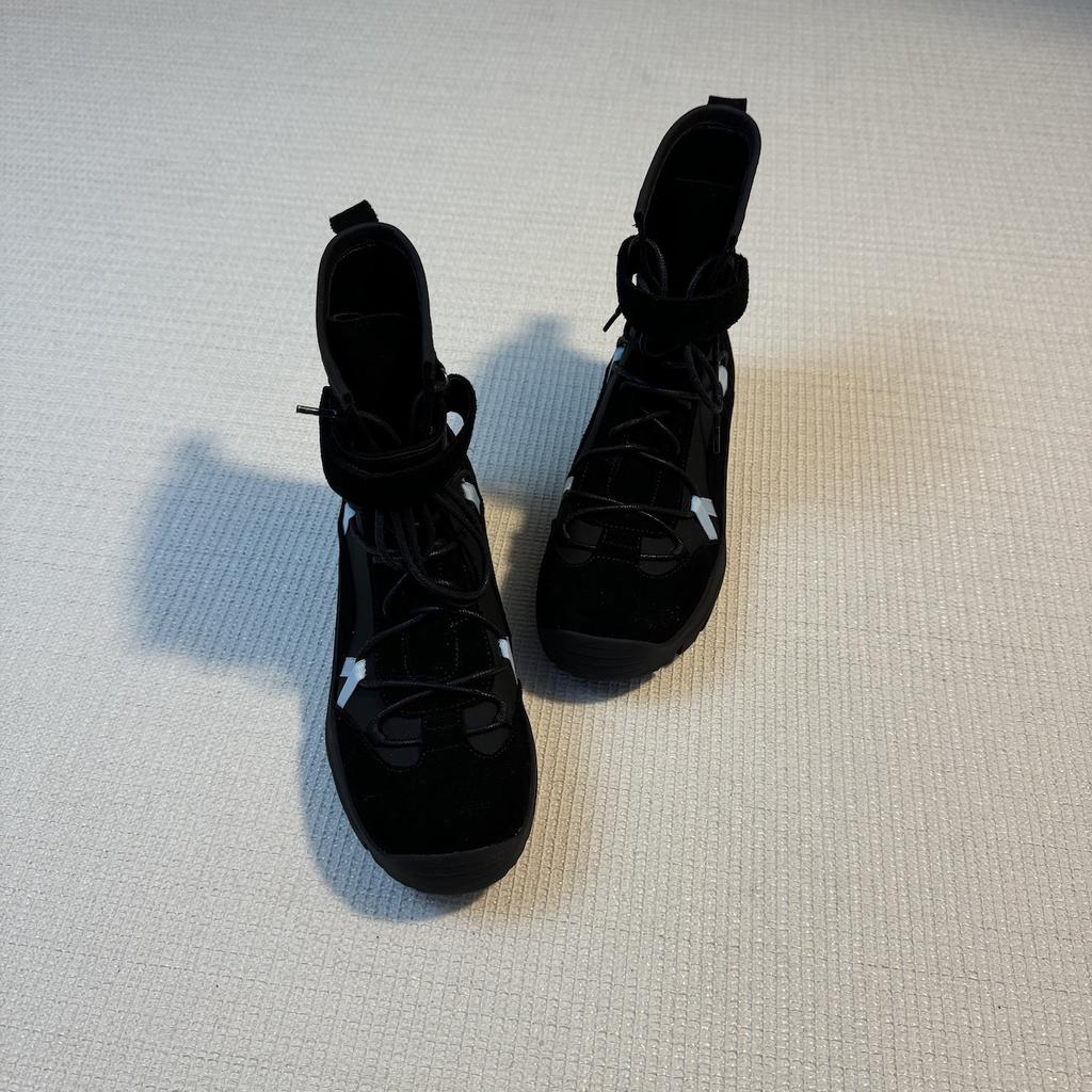 Color matching straps "Ballet style short boots round head soft platform sports versatile fashionable hiking shoes thin boots short boots