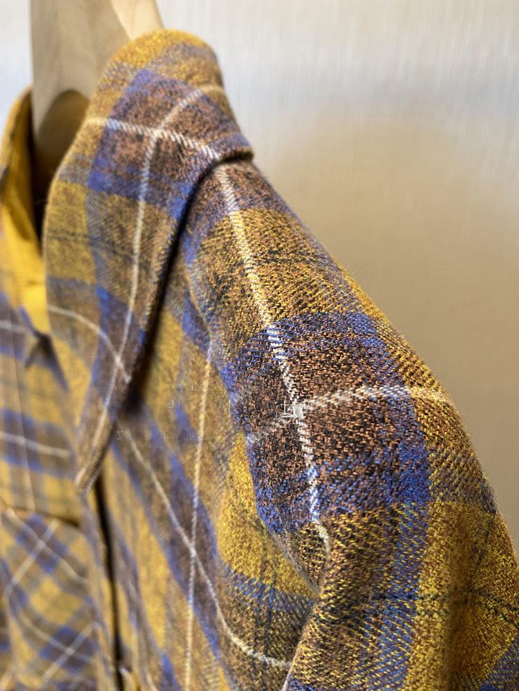 Hurry! Retro Plaid Double Pocket Yarn-Dyed Cotton Turn-Down Collar Shirt for Women - Perfect for Autumn