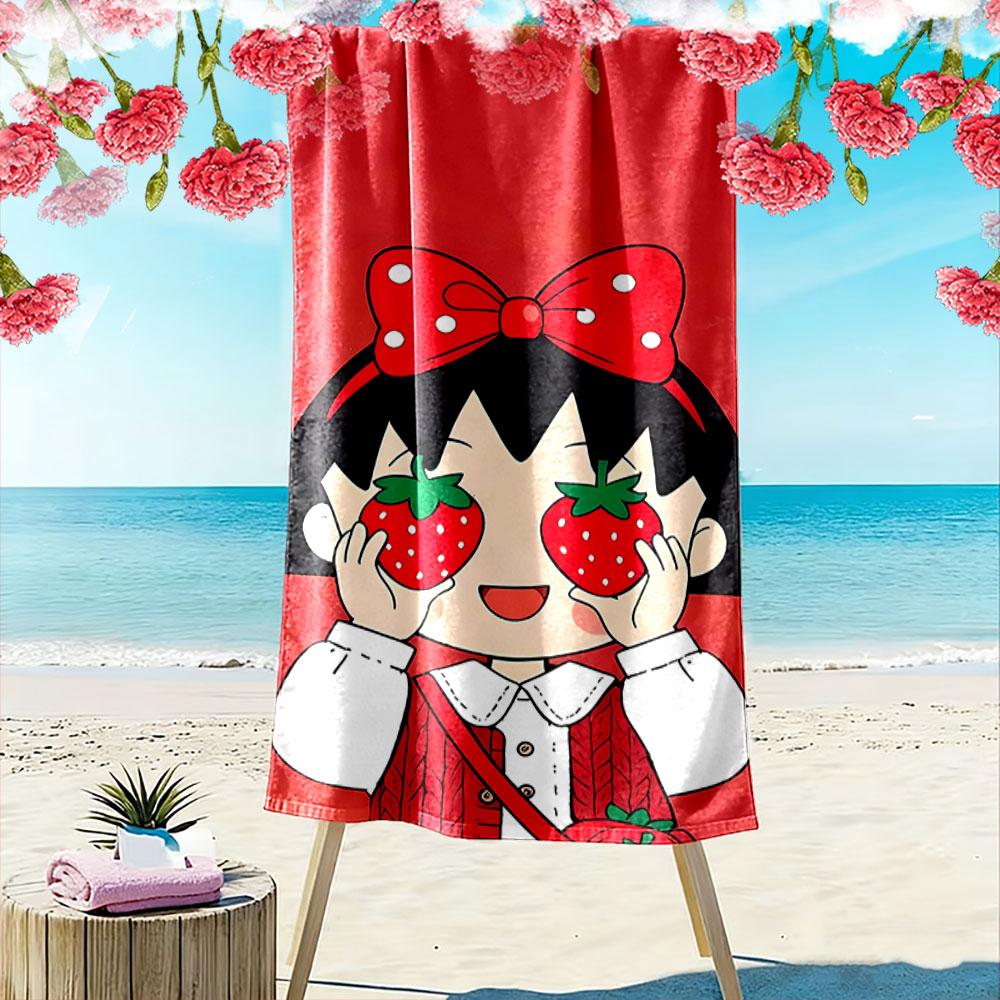 Erdbeer-Mädchen Cartoon Handtuch Ein Muss für den Strandurlaub