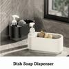 with Sponge Holder Detergent Dispenser Hand Soap Pump Manual Press Soap Box  Countertop