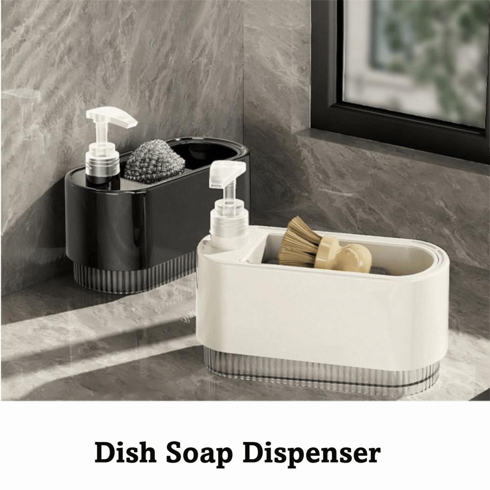 with Sponge Holder Detergent Dispenser Hand Soap Pump Manual Press Soap Box  Countertop