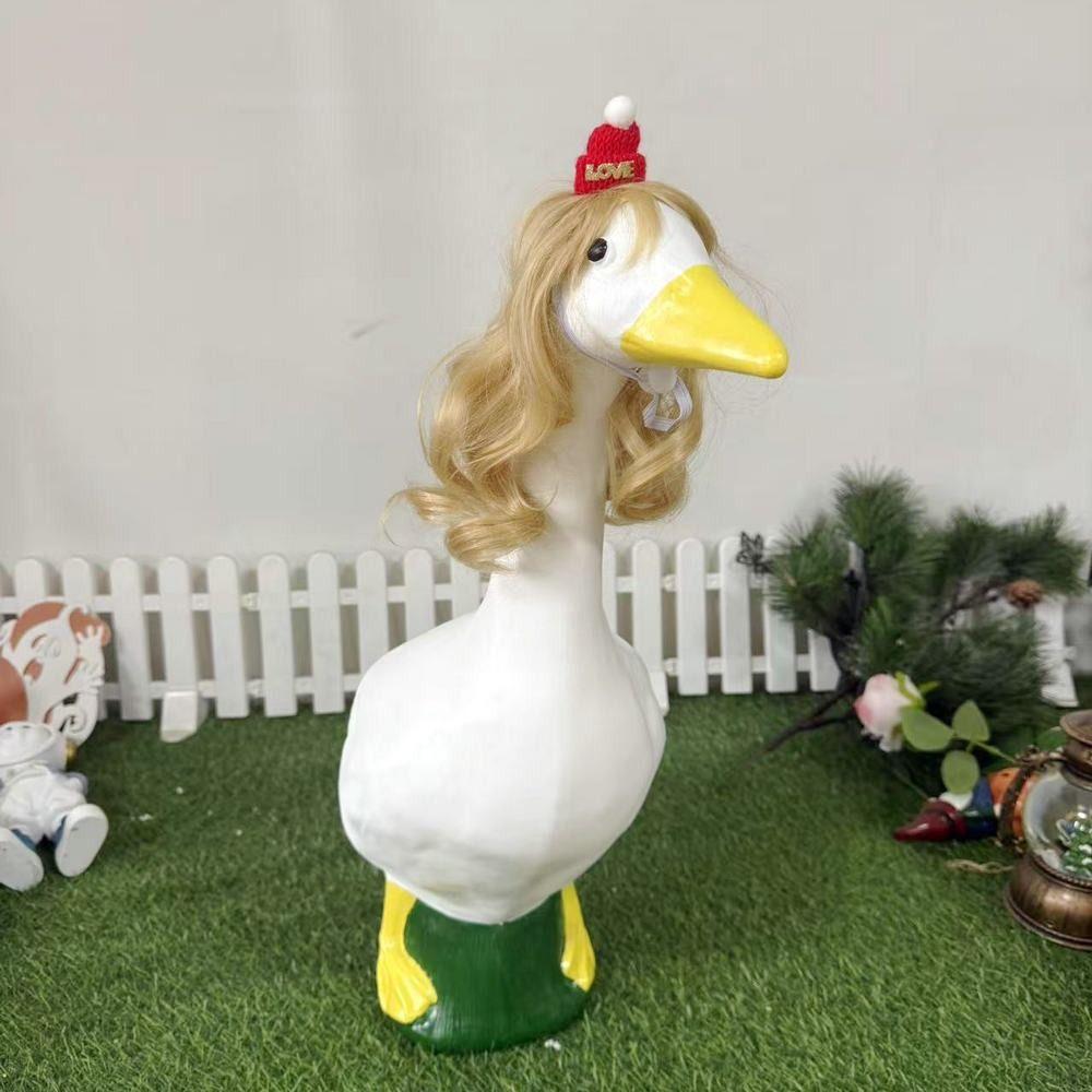Cute Goose Figurine Resin Desktop Ornament Micro Landscape Animal Statue  Rockery