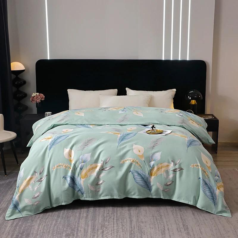 

1 шт. Элегантный пододеяльник с цветочным принтом, пододеяльник из чистого хлопка для девочек, женщин, шикарное постельное белье с цветами высокого качества, двуспальный размер 150x200cm Single 1pc