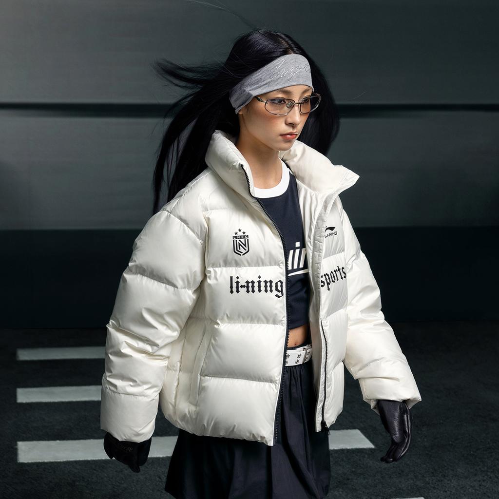 Li Ning Sports Lifestyle Series Fan Style American Casual Fashion Windproof Water-Repellent Loose Warm Comfortable Couple Down Jacket AYMV439-1