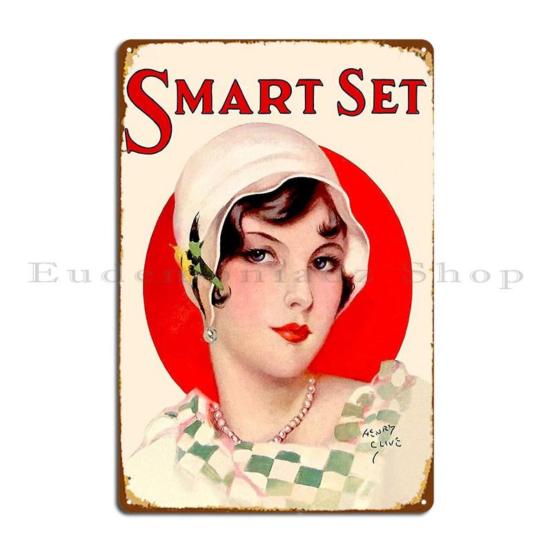 

Smart Set Vintage 1928 Magazine Advertising Print Metal Plaque Decoration Club Wall Mural Painting Character Tin Sign Poster 20x30cm（7.8x11.8inch）