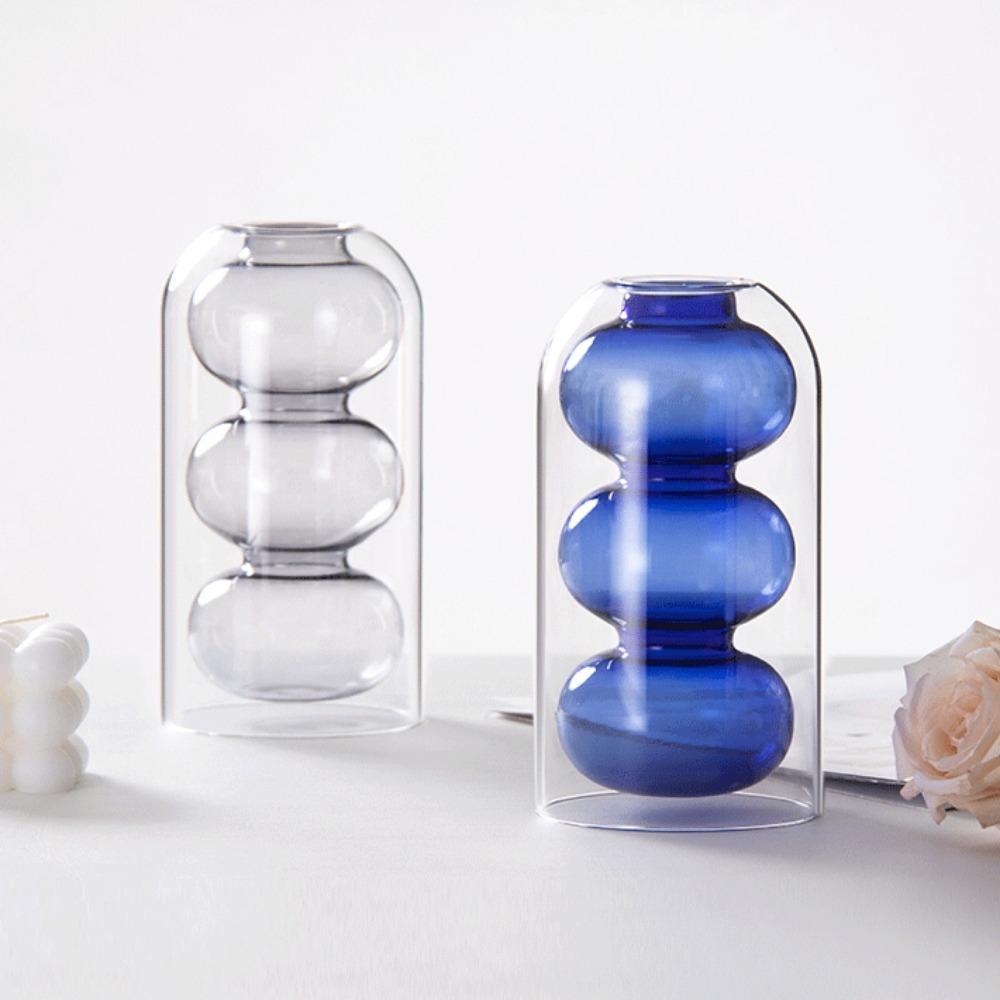Modern Simple Glass Vase Home Decoration Accessories Hydroponic Vases for Flowers Terrarium Transparent Home Decorative