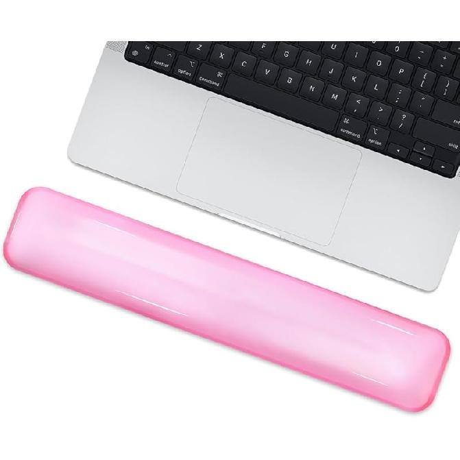 

Мягкая подставка под запястье для клавиатуры 14,37 дюйма Удобная охлаждающая силиконовая подушка Поддержка для снятия боли в руках при печати с гелевым наполнением для MacBook Magic Keyboard розовый