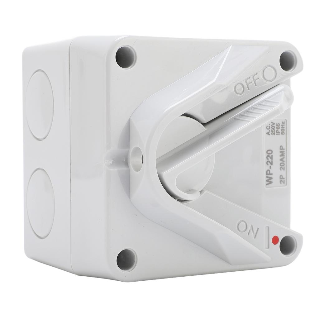 Enclosed Motor Disconnect Switch 2P 20A IP65 Water Proof Heavy Duty Safety Isolation Switch