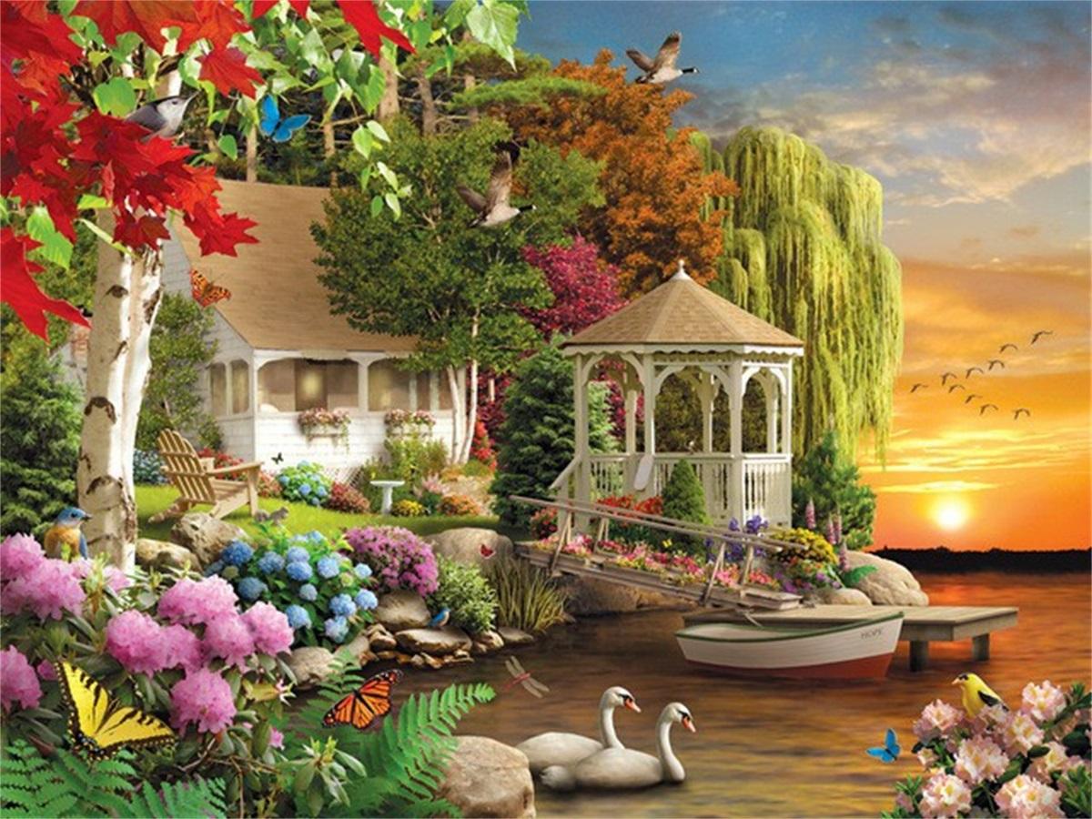 

5D Diy Алмазная картина, вышивка крестиком, мозаика, алмазная вышивка, пейзаж, животные, мозаичный узор, искусство, украшение дома Full Round 20x30CM