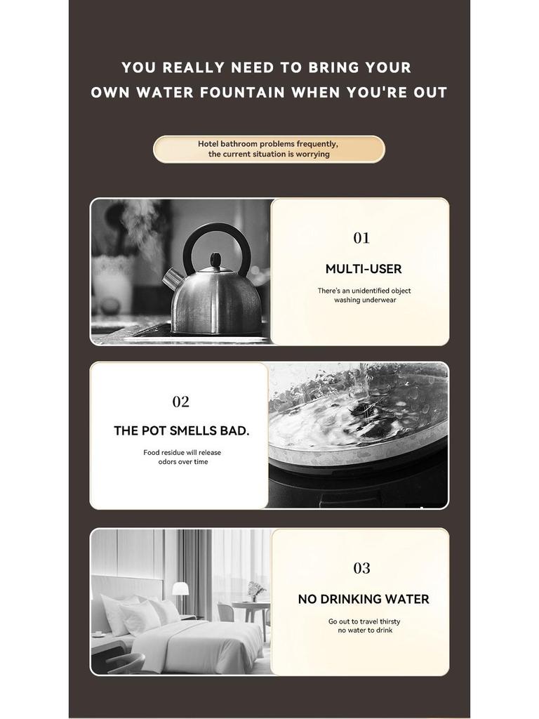 Compact Travel Kettle: Instant Hot Water Dispenser for Business Trips