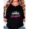 Casual T-Shirt for Plus Size Women - Featuring 'I'M The Favorite Daughter' In Letter Print, with a Crew Neck, Short Sleeves