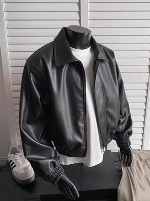 Hochwertige Retro-Leder-Motorradjacke für Herren – Cool, Trendy, Schwerer Stil für Frühling und Herbst
