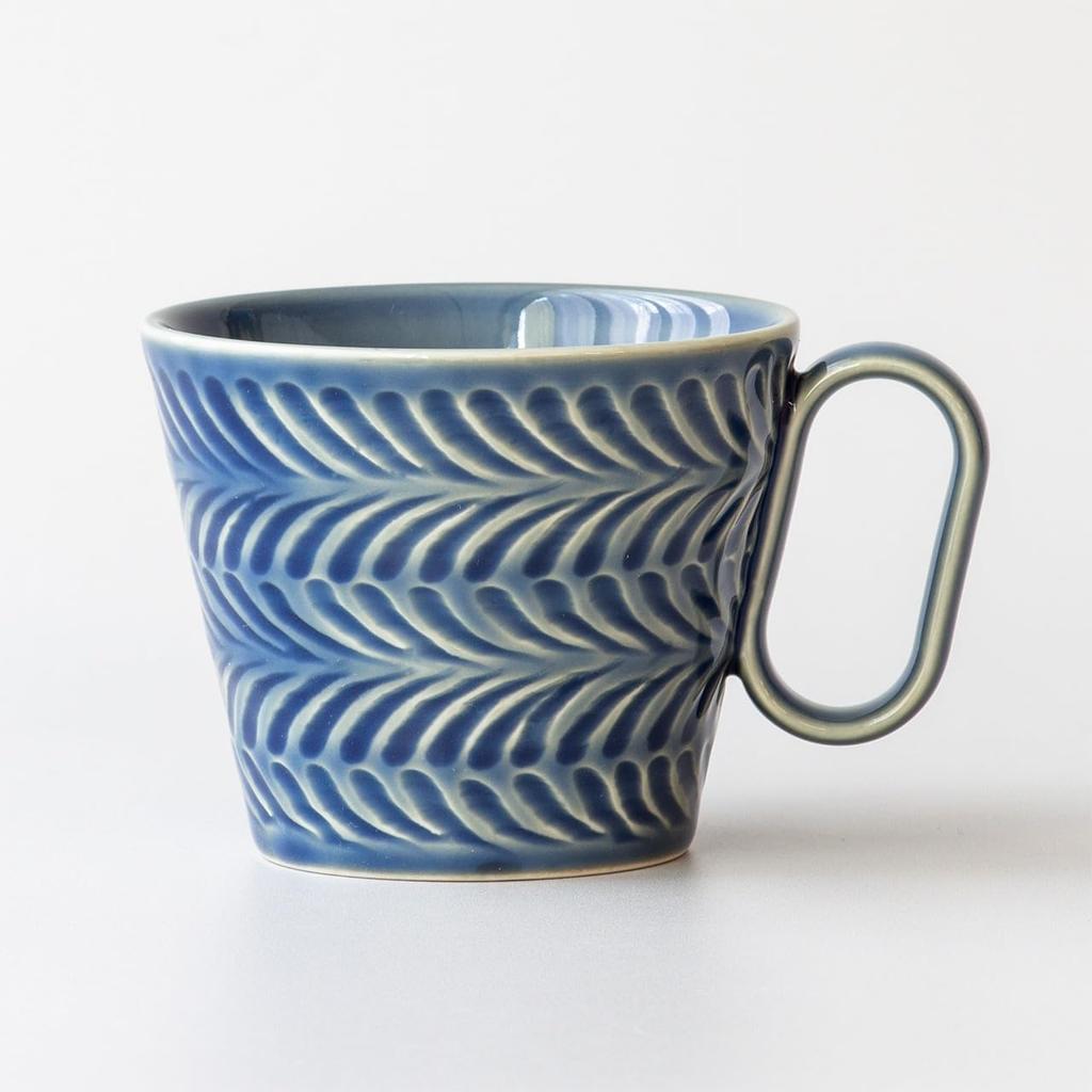 Wired Beans Eternal Hasami Ware 240ml Cup Mug, Rosemary, Mug/Coffee (Blue)