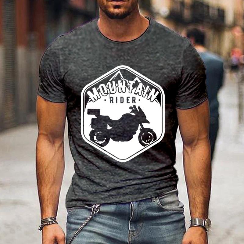 Mountain Rider Moto Club Shirt Graphic T Shirts Men Clothing Short Sleeve T-shirts Street Motorcycle Tshirts Loose Men Camisetas