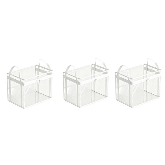 Transparent Clothes Storage Bag, with Sturdy Handles, Durable Plastic Visibility Book Organizer, Moisture-proof Toys Container for Playroom Study Room