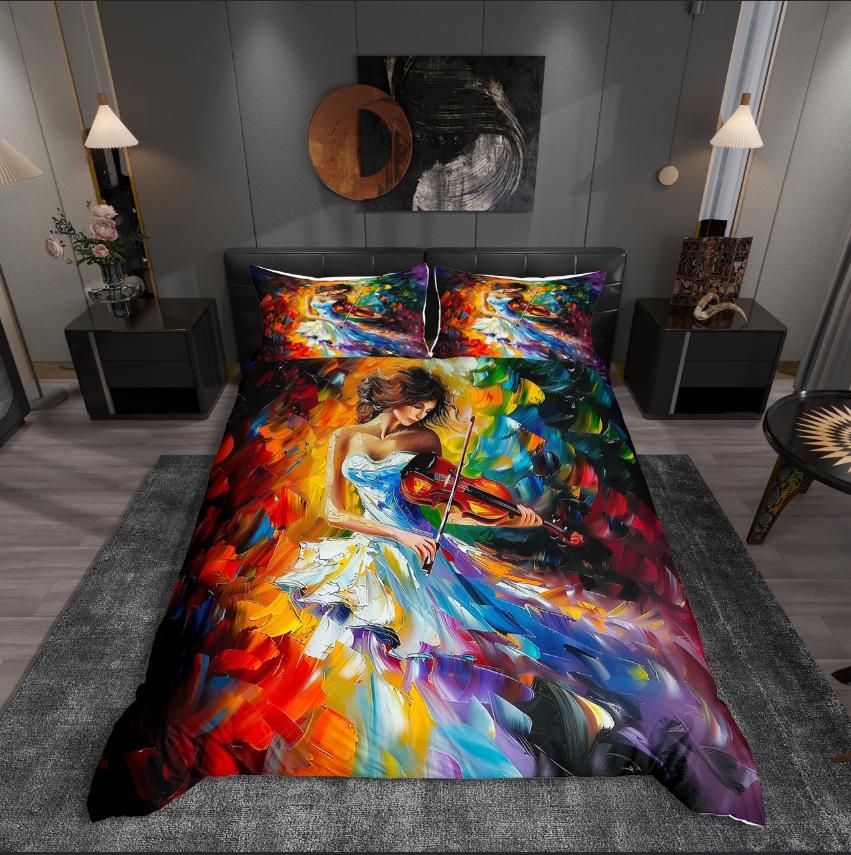 Homewish Ballet Girl Duvet Cover SetValentine'S Day Bedding SetDance Theme Comforter Cover Set