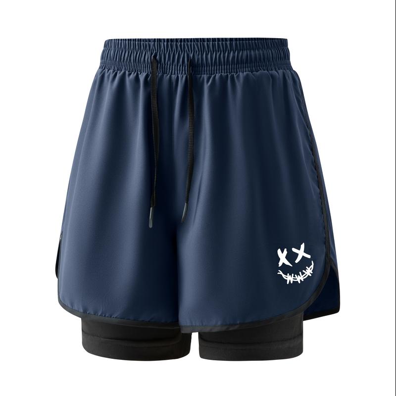 Sports Three Quarter Pants, Anti Glare Double-layer Sports Three Quarter Pants, Couple Running Shorts, Outdoor Fitness Three Quarter Pants, Shorts