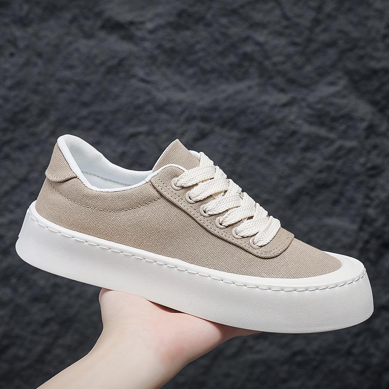 2025 autumn new Hong Kong style men's canvas shoes versatile student board shoes men's fashion platform men's shoes casual shoes