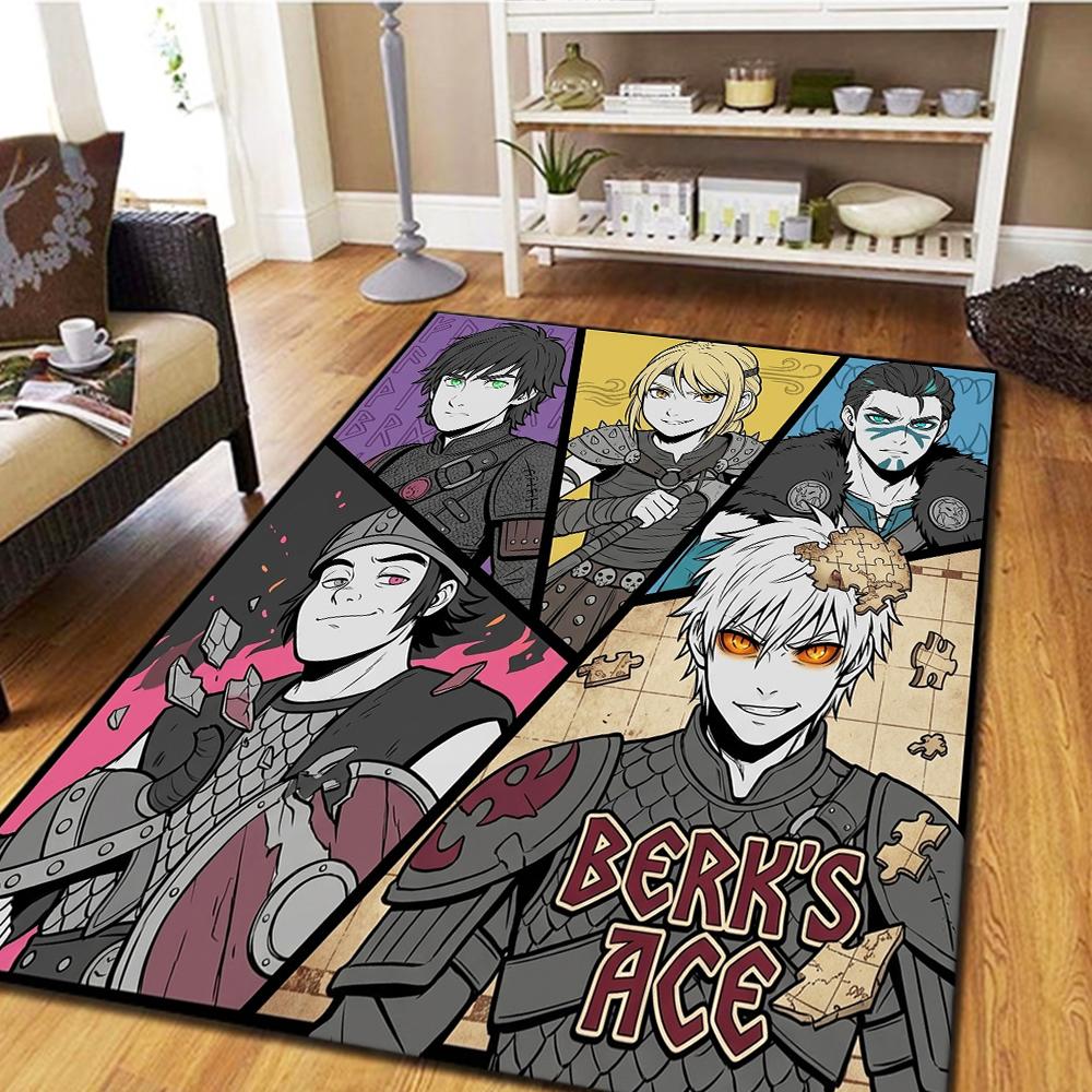 How to Train Your Dragon Carpet - Living Room & Bedroom, Home Decor Cool Play Floor & Movie Mat -HE26 60x90cm