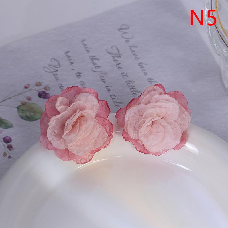 

1 Pair Summer Lace Rose Flower Earrings Handmade Earrings Luxury Ear Studs Jewelry Gift