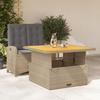 Vidaxl 2-Cz. Garden Furniture Set With Cushions, Beige, Poly Rattan