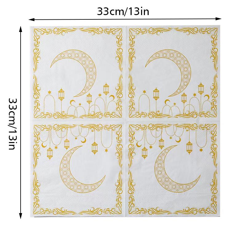 

20PCS Napkin Paper Restaurant Decorations Paper Handkerchiefs Ramadan Decor Square Design Home Decor 13in