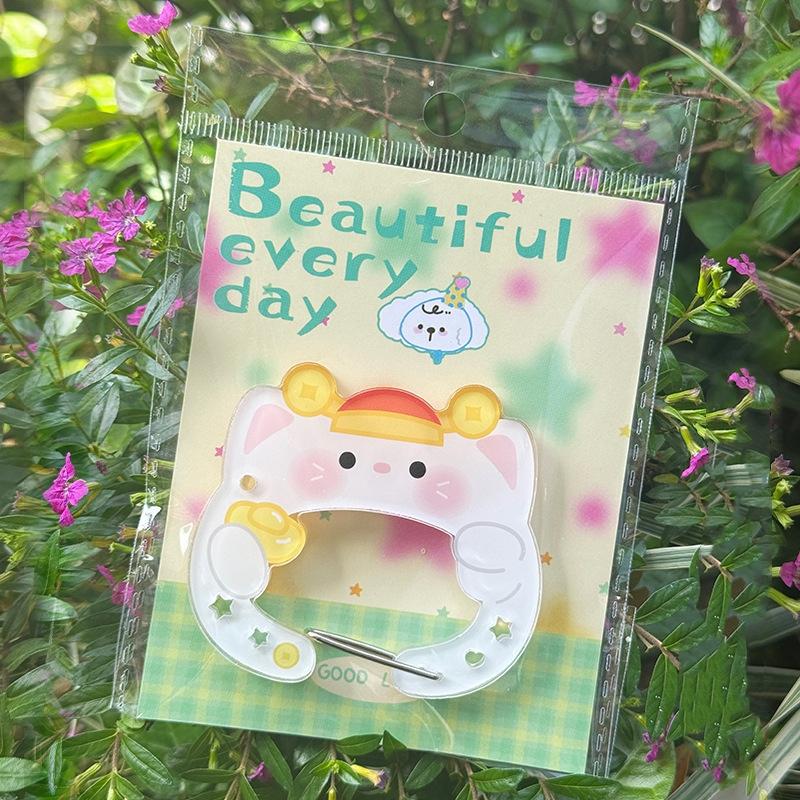 Cartoon-Tiere Karabiner Bergsteiger-Schnalle Poröse Acryl-Schnalle Schlüsselanhänger Rucksack-Ornament Mehrzweck-Schlüsselanhänger-Haken