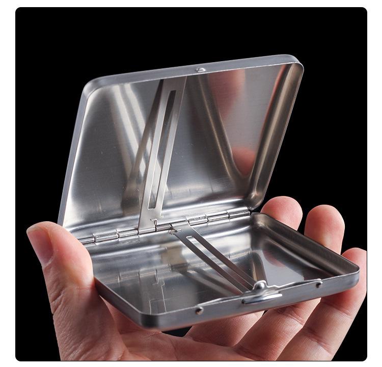 Stainless Steel Portable Cigarette Case, 20-Capacity for 6.5mm Medium Cigarettes