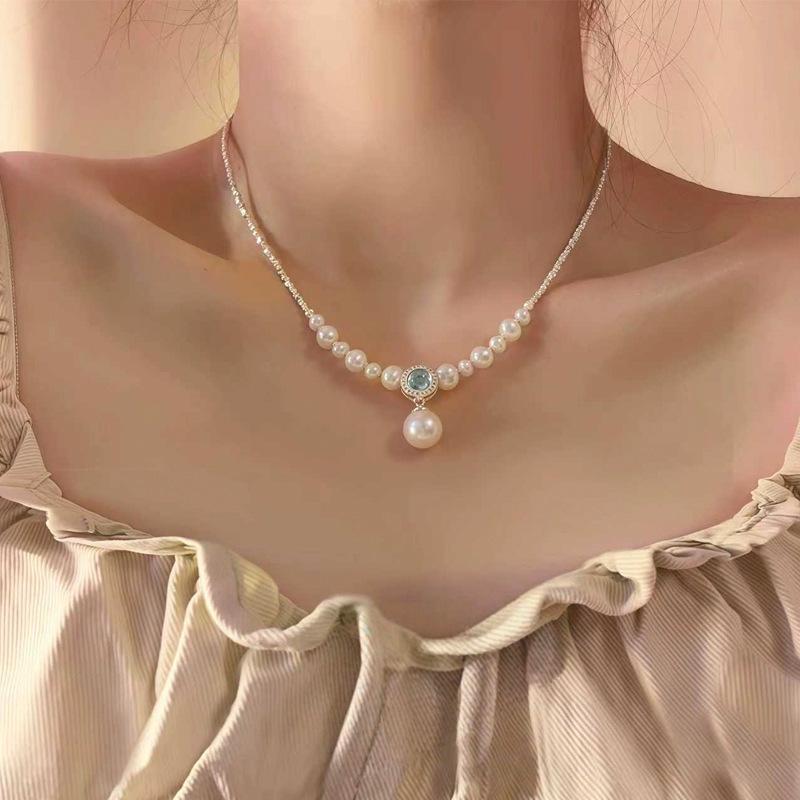 Aquamarine Elegant High-End Sunset Party Necklace for Women (2025 Style)