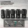 High Hardness 1/2 Inch Drive Reverse Thread Nut Extractor Set Broken Bolt Remover Socket Tool for Motorcycle Auto Repair