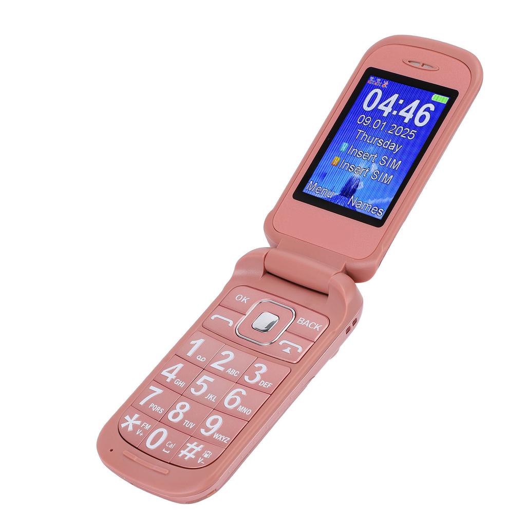 2G Entsperrtes Klapphandy Dual-SIM Klapphandy mit Dual-Display Große Tasten Taschenlampe Lautstarke Lautsprecher