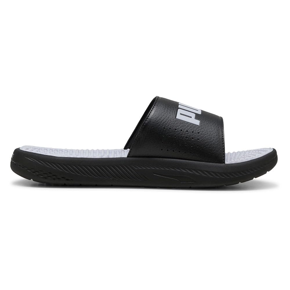 Puma SOFTRIDE Slide Massage 2025 Weather Size Cm Sandals, Men's, 383062, Spring/Summer Colorway, Black/Cool (08), 28.0