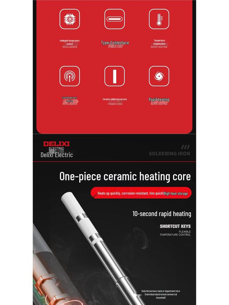 Delixi Electric Wireless USB Soldering Iron - Compact Household Repair Tool for Soldering and Welding