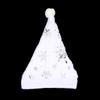 New Christmas Hat Hot Stamping Star Snowflake Plush Hat   Christmas White Faux Rabbit Fur Plush Party Decoration Accessories
